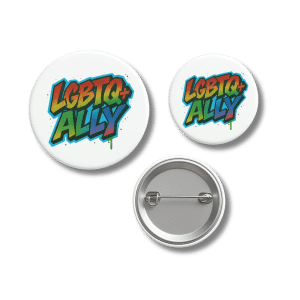 LGBTQ+ ALLY Vibrant Graffiti Style Badge