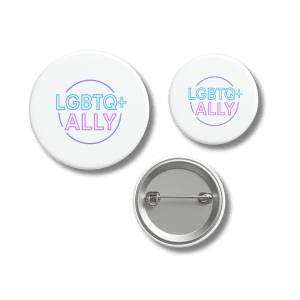 LGBTQ+ ALLY Bold Neon Pride Badge