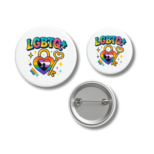 LGBTQ+ Heart Lock & Key Pride Badge