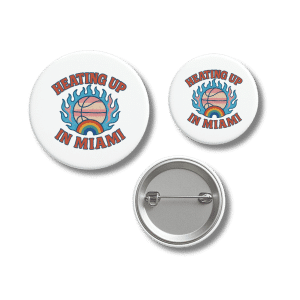 Heating Up In Miami Retro Pride Badge