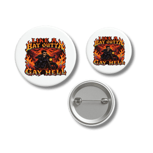 Like a Bat Outta Gay Hell Punk Pride Badge