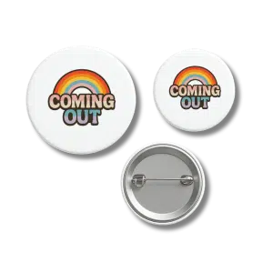 Coming Out Retro Rainbow Pride Badge