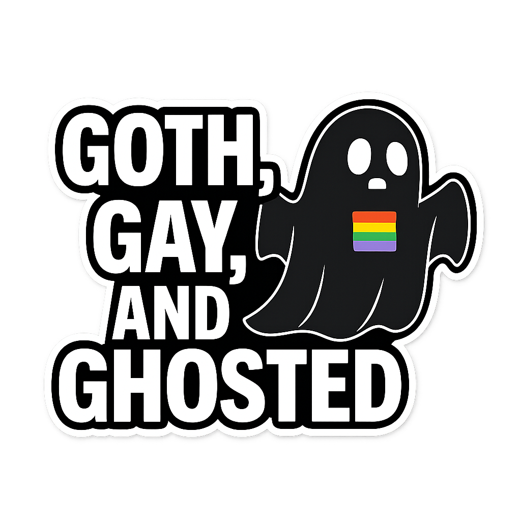 Goth Gay and Ghosted Sticker - Cute Pride LGBTQ Decal