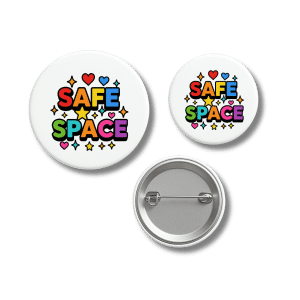 SAFE SPACE Rainbow Inclusive Support Badge